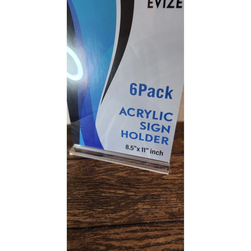 6 Pack Acrylic Sign Holder 8.5 x 11,  Sign Holder Clear Vertical Menu